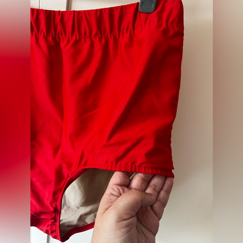 Sea By Monif C Plus Size‎ Red High Waist Bikini Bottom Size 16 - Picture 3 of 11